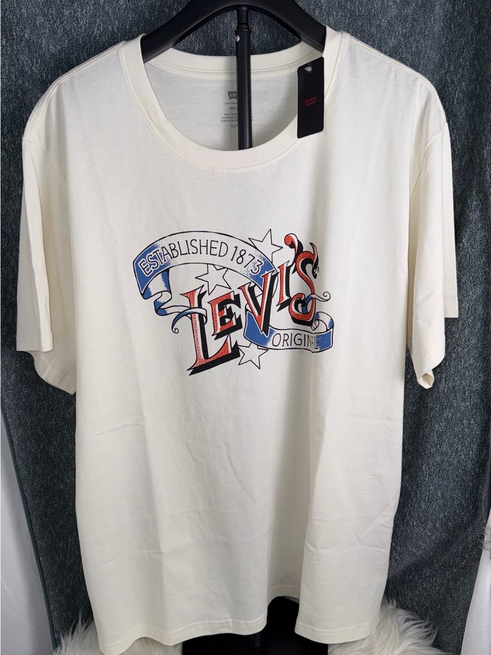 Levi’s Men’s 1873 Original Graphic T-Shirt White XL NWT Vintage Style